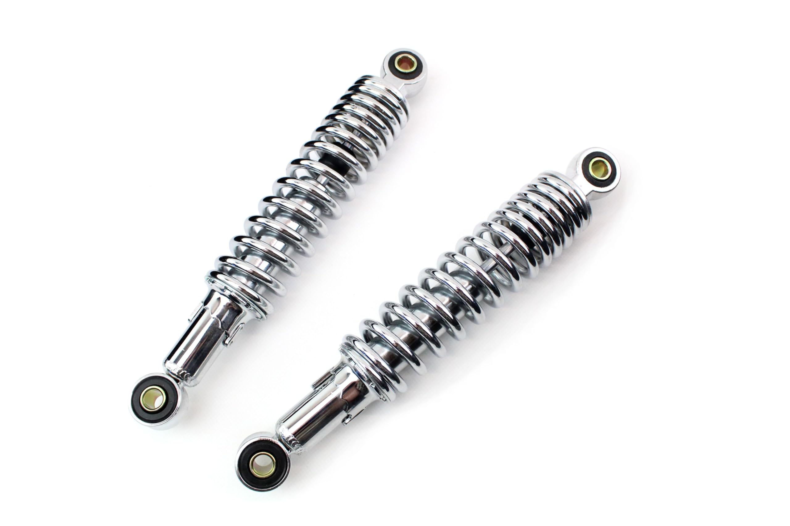 Tieferlegungs Set 4 Stoßdämpfer Federbein 260mm + 280mm verstellbar verchromt für Simson Vogelserie und DUO