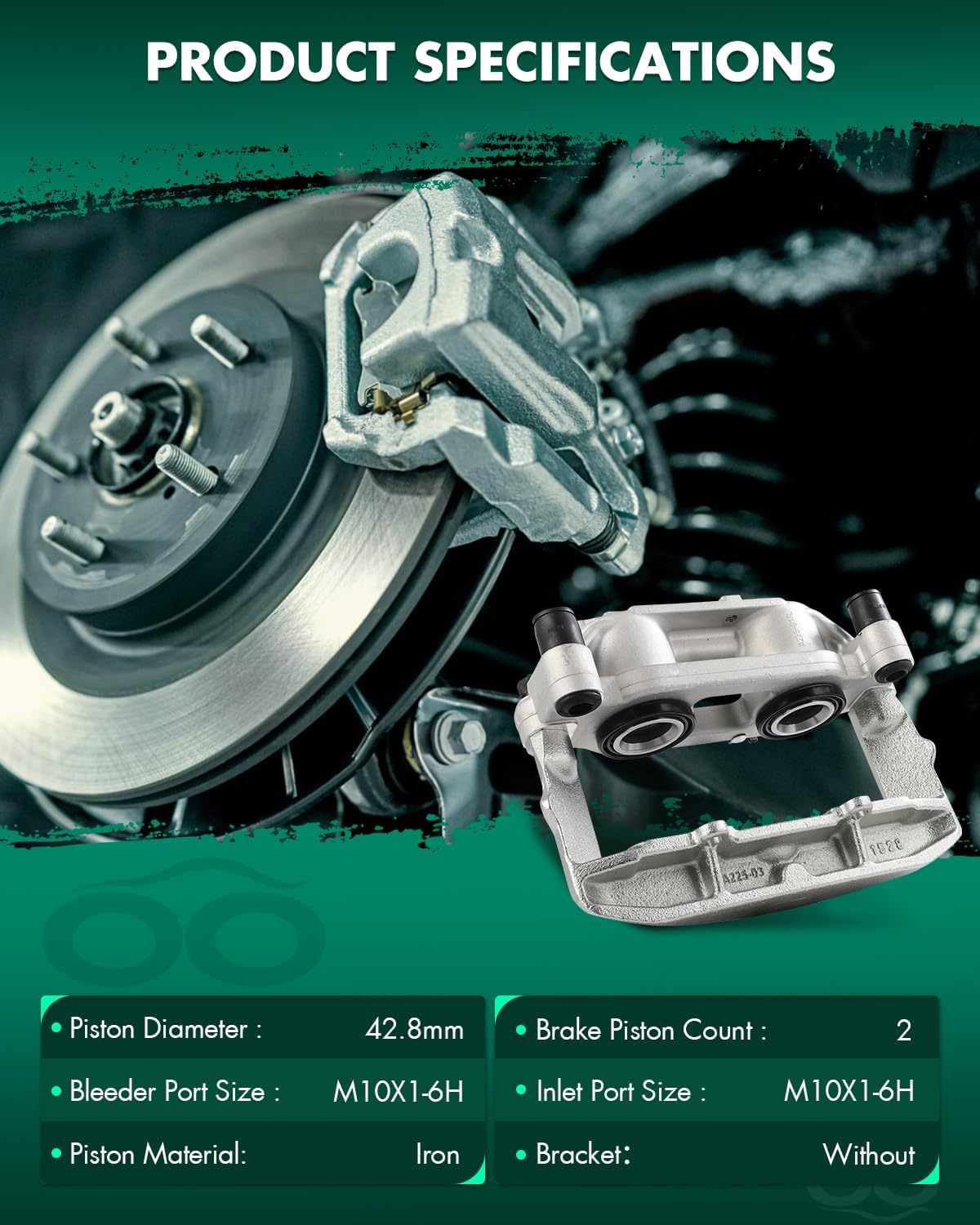 SCITOO Front Left Brake Caliper Without Bracket 192759 Compatible For Audi For A6 2002-2004,For Audi For A6 Quattro 2000-2004,For Audi For A8 Quattro 2001-2003,For Audi For Allroad Quattro 2001-2005