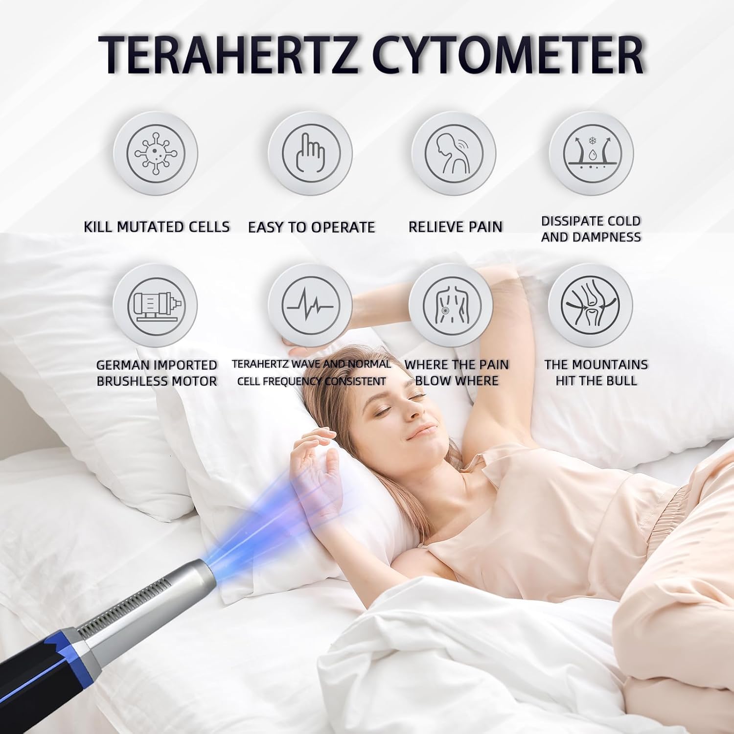 Terahertz Therapy Wand disassembled, showing two main parts