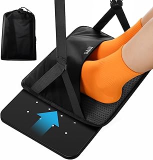 SAIJI Foot Hammock for Plane Travel, Upgraded Airplane Foot Hammock for No Feet or Leg Clashing, Portable Airplane Foot Rest with Warm & Privacy Cover, Long Flight Air Travel Essentials to Relax Feet