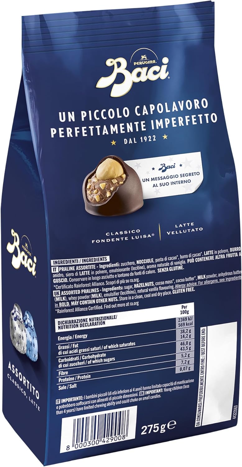 BACI PERUGINA Assortito Cioccolatini ripieni al Gianduia, Sacchetto 275g - Immagine 4