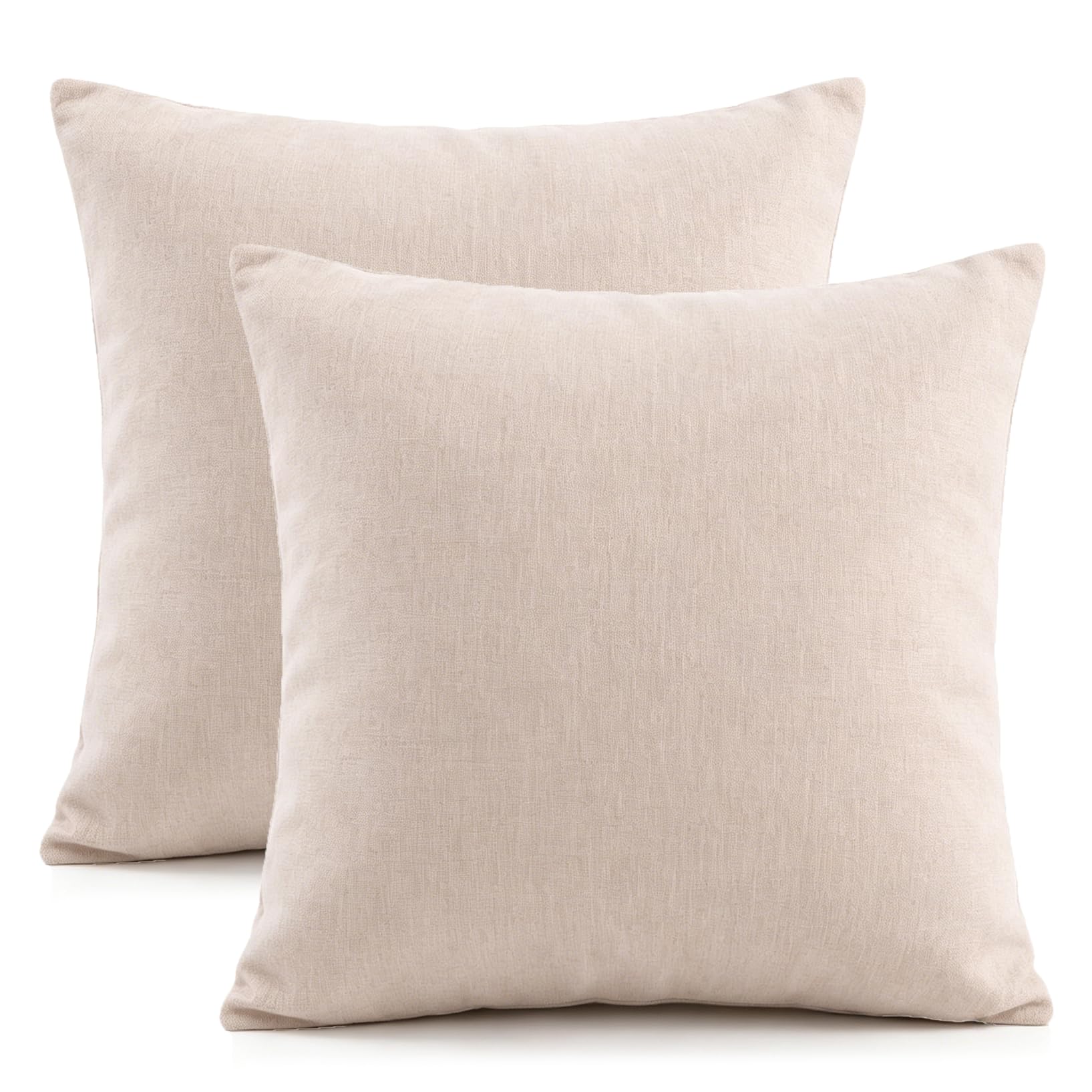 Yimafaner Khaki 2pcs Decor Cushion, Throw Pillow Cover with Core for Sofa Chair Couch, 45 * 45cm