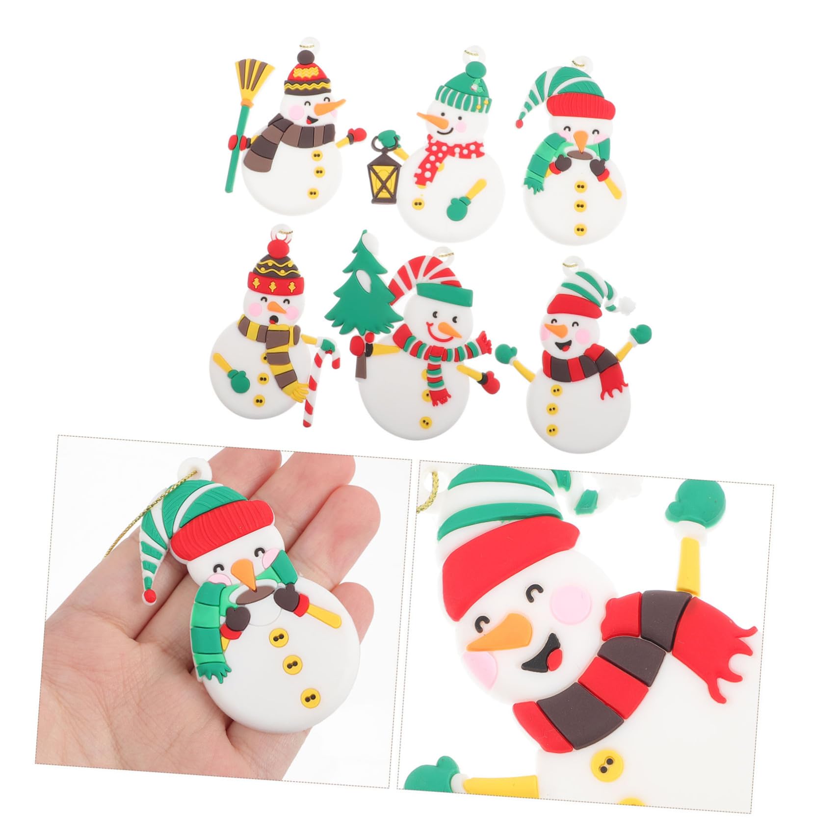 PRETYZOOM 5 Juegos De Adornos para Árbol De Navidad Muñecos De Nieve Adornos Decorativos para Colgar 6 Unidades X 5
