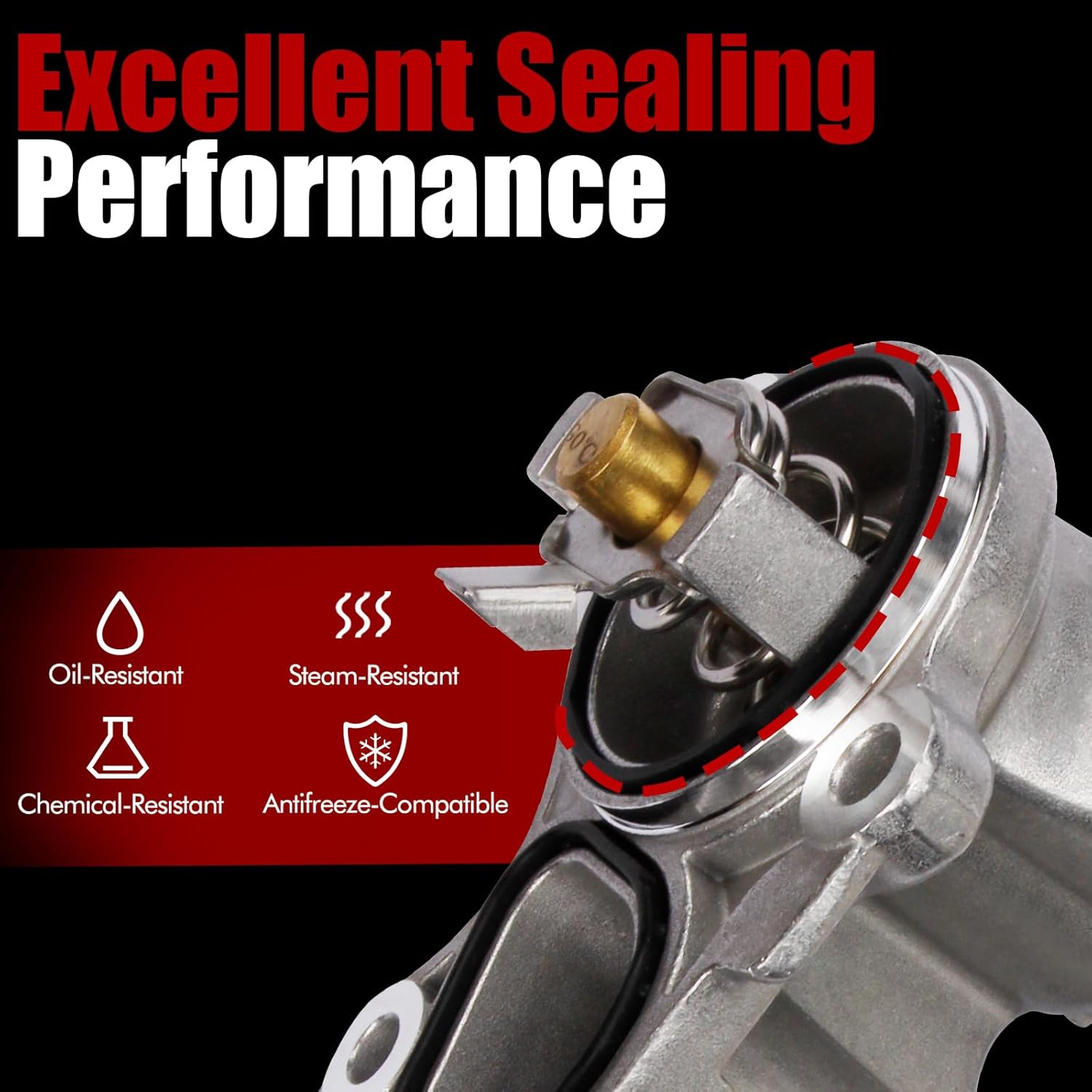 MITZONE Aluminum Engine Coolant Thermostat Housing Assembly Compatible with 2014-2019 Ford Fiesta 2013-2016 Escape 2013-2014 Fusion 2014-2016 Transit Connect 1.6L BM5Z-8592-C BM5Z8592C Turbo