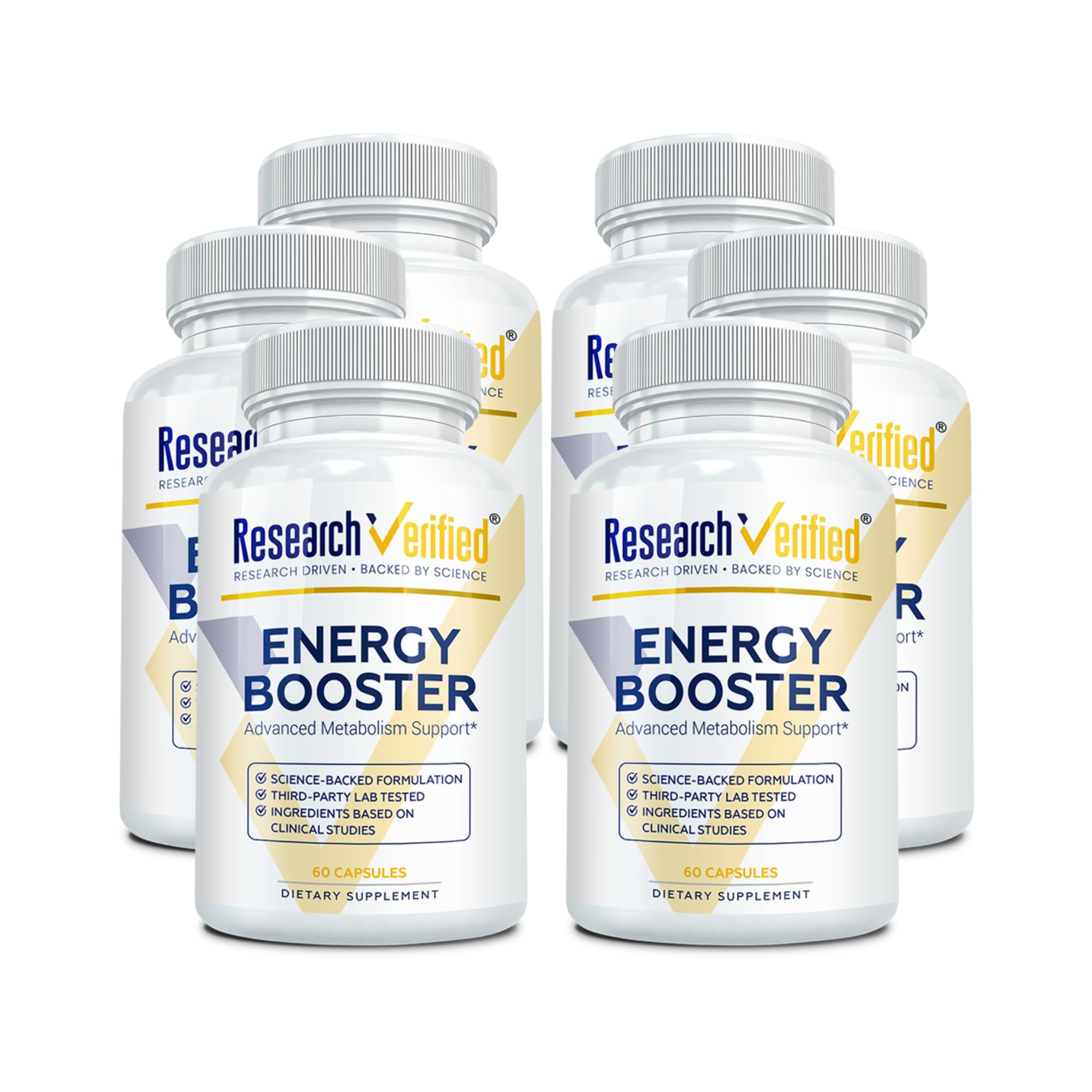 Research Verified Energy Booster - Natural Energy Support - 60 Capsules - Caffeine Free - B Vitamins and Adaptogens - 1 Month Supply — Amazon image 10