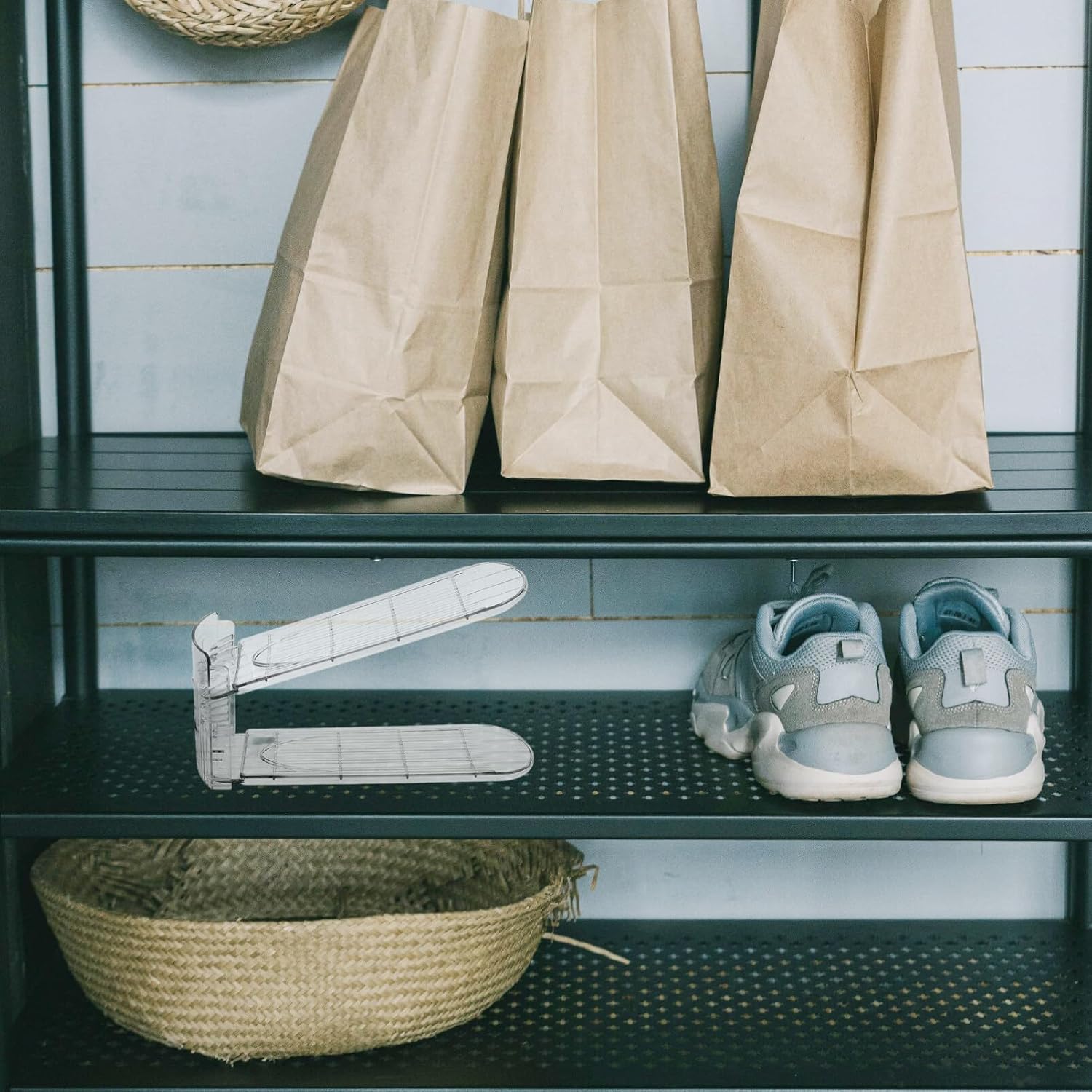Alipis Shoe Rack Two Tier Shoe Slots Organizer: 2pcs Double Deck Shoes Storage Rack Adjustable Shoe Stacker Storage Space Saver for Entryway Shoes Organizer Closet Organization