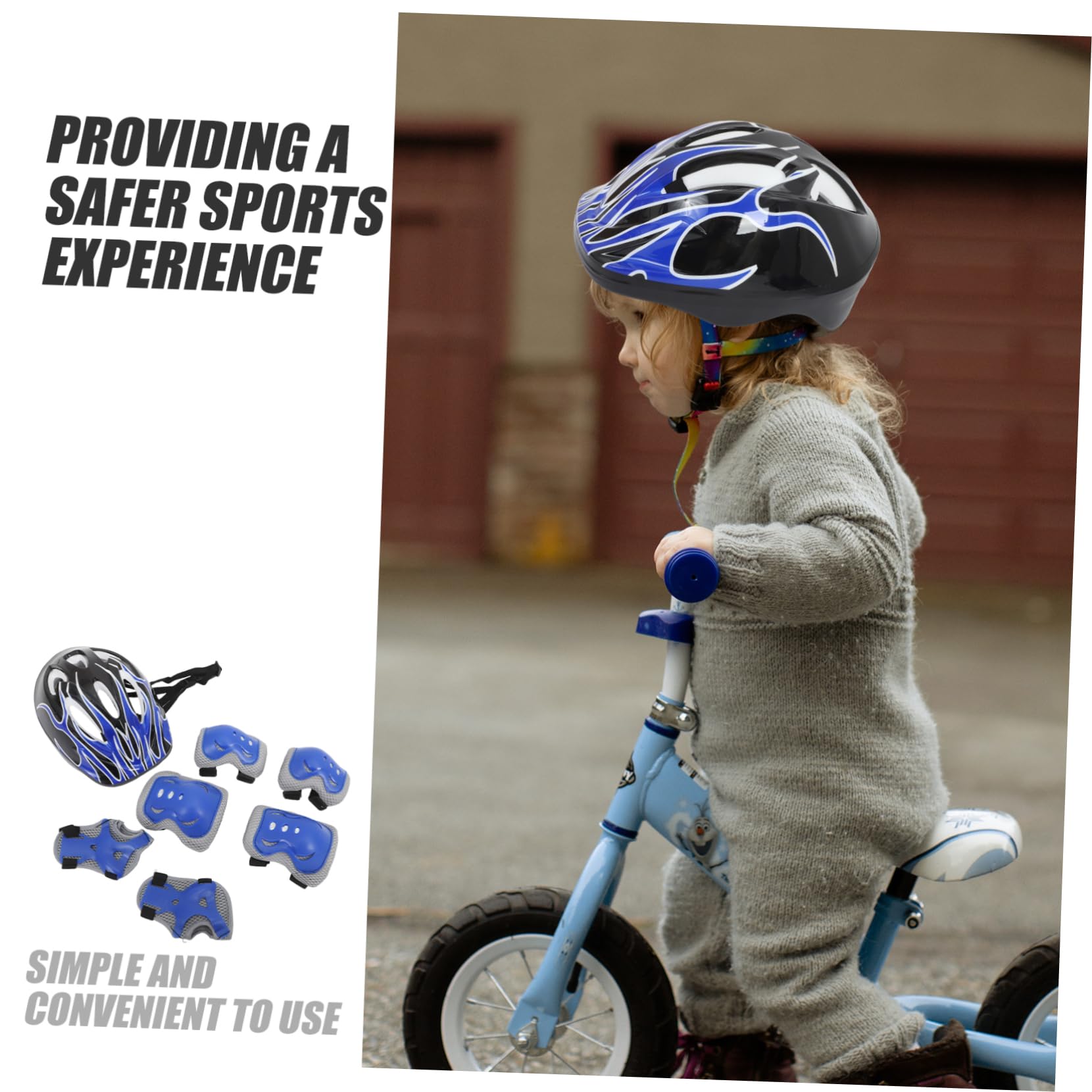 Alipis 7 Pièces Casque de Protection Sécurisé pour Genouillères Coudières Protège Poignets Ensemble pour Skateboard Roller Vélo Confort Optimal Ajustable