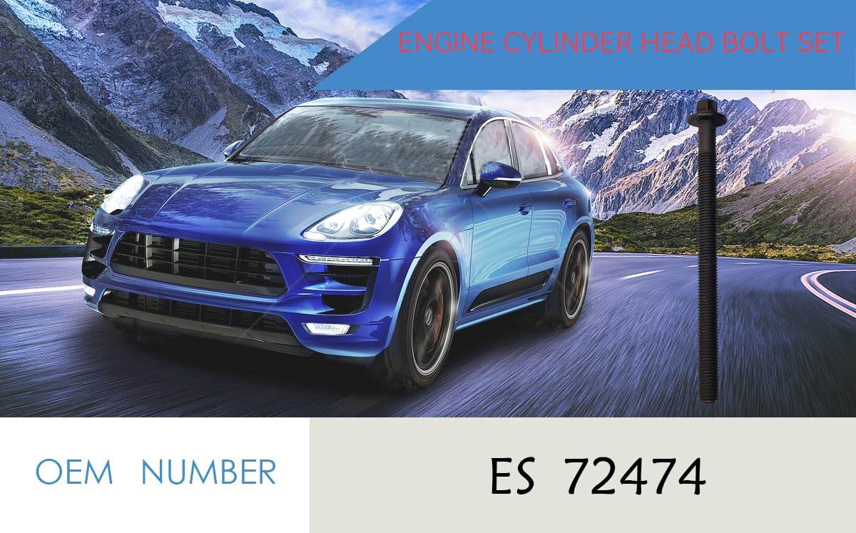 ES72474 Engine Cylinder Head Bolt Set, Suitable for 2011-2016 Chevrolet Cruze Sonic Trax Volt 1.4L Replaces # ES72474 (12 Pieces)