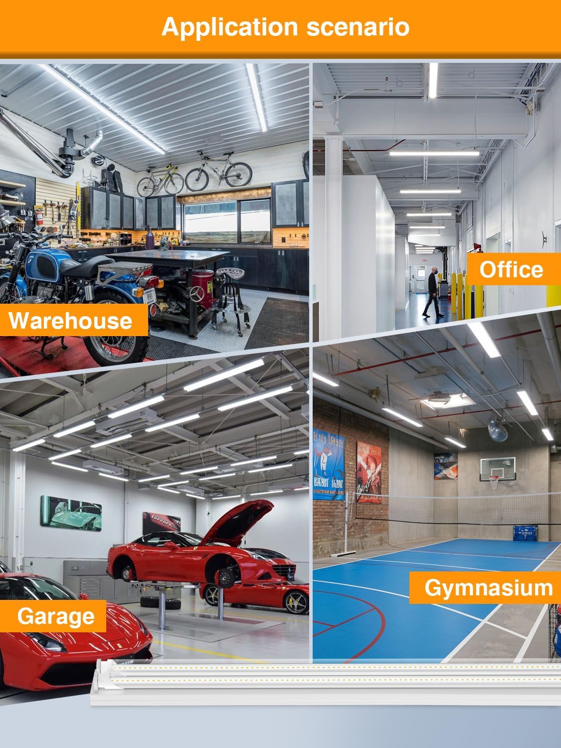 ONLYLUX T8 Led Bulbs 4 Foot 6500K 36W 5400LM, Super Bright LED Daylight 4ft Bulb, Fluorescent Light Replacement, T8 4' Led Light Bulbs Ballast Bypass for Workshop Garage Warehouse 20 Pack