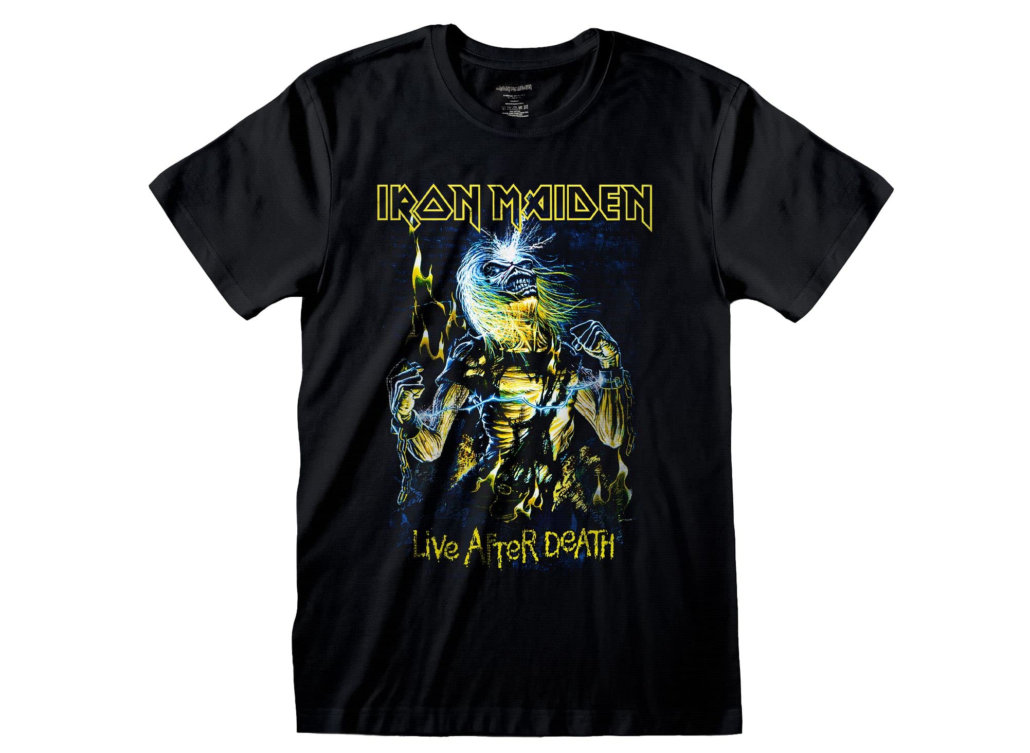 T-shirt Iron Maiden Live After Death T-shirt Rock Officiel Noir Band Heavy Metal Coton Unisexe Adulte Garçon.
