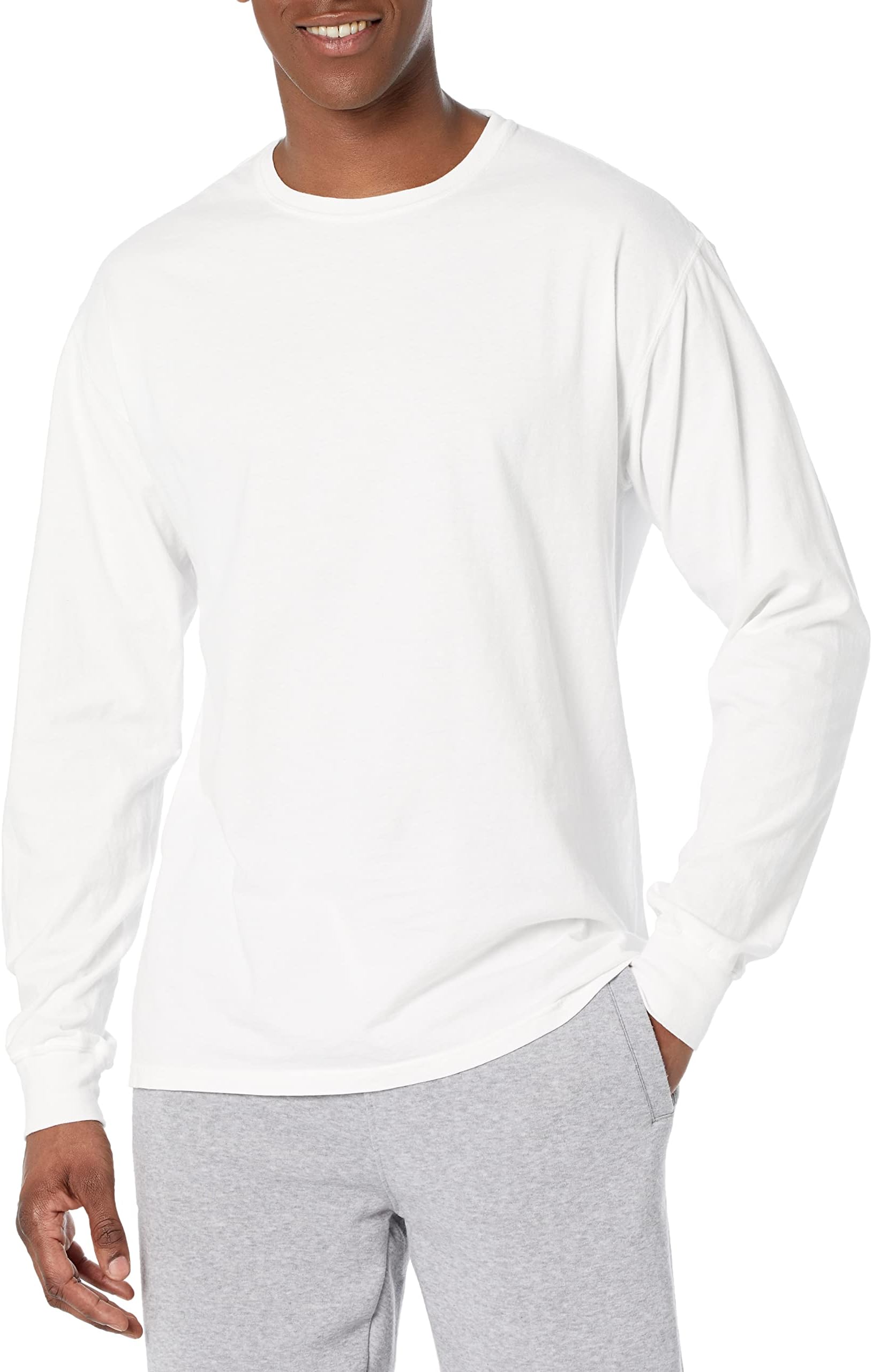 HanesOriginals Long Sleeve Garment Dyed T-Shirt, 100% Cotton Tees for Men