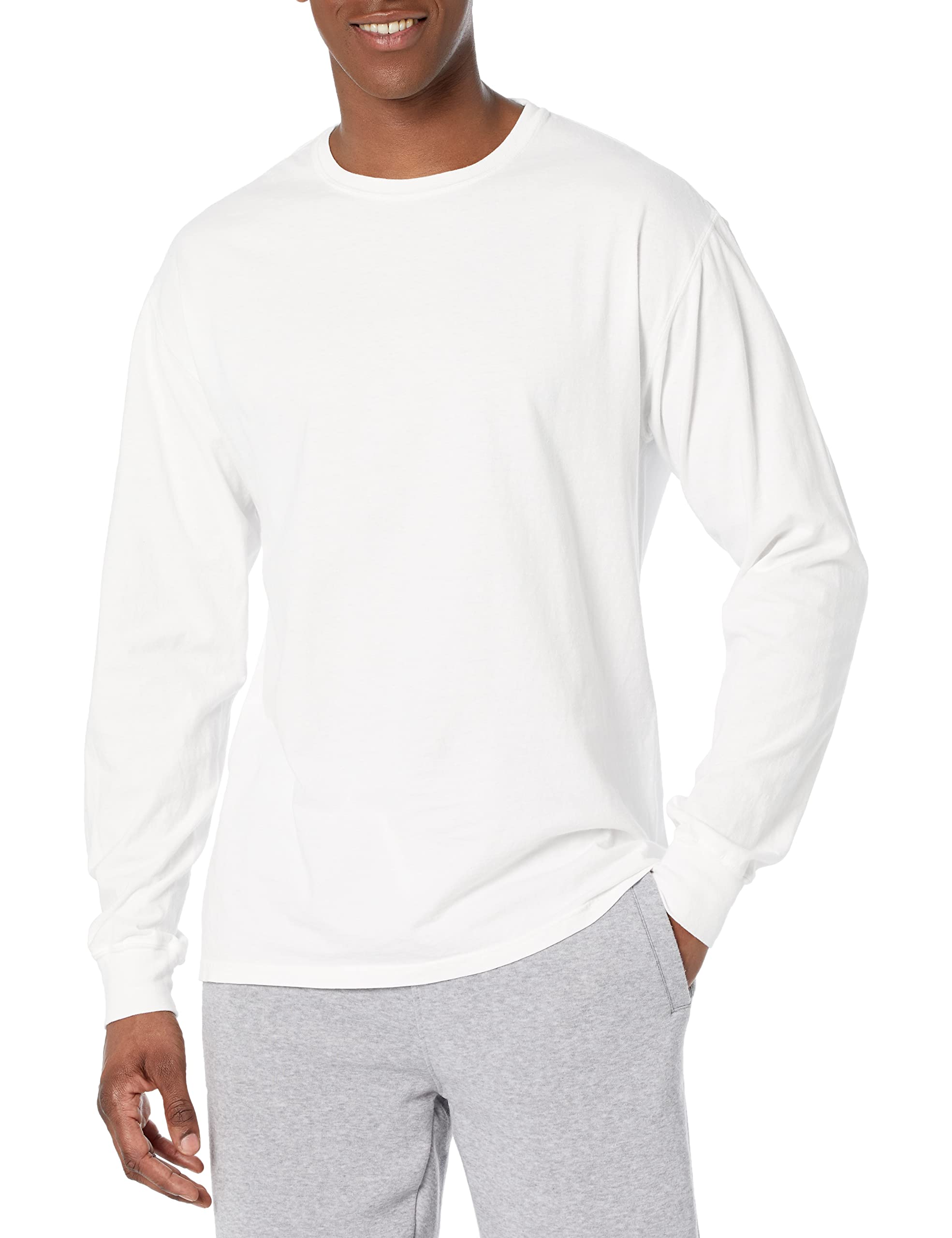 HanesOriginals Long Sleeve Garment Dyed T-Shirt, 100% Cotton Tees for Men