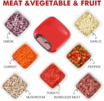 Geedel Manual Food Chopper, 500ML Onion Vegetable Hand Chopper Pull String