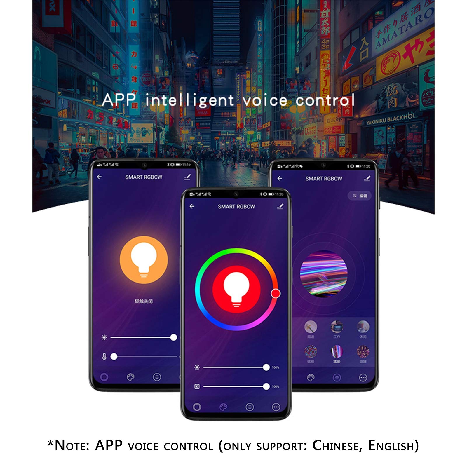 NA Bombillas De Luz Inteligentes Que Funcionan con Alexa Y Google Home, Bombillas De Luces LED Que Cambian De Color Regulables con WiFi, E26 9W Control De Voz RGB Bombilla Colorida E27