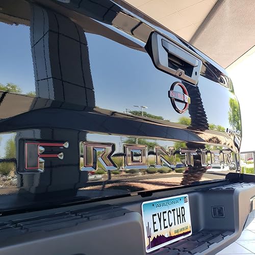 Miniatura 8 de EyeCatcher Insertos de letras para portón trasero compatibles con Niss-an Frontier 2022-2023 (negro brillante)