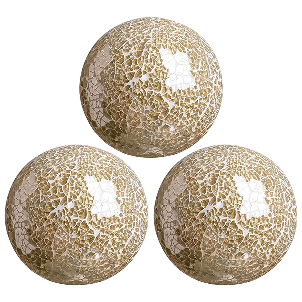 FLAMEER Mosaic Sphere Balls Table Centerpieces Set 8cm Centrepieces Bowls Decorative Orbs Orb Globe for Living Room Festival Coffee Table Decor Decorations - Image 3