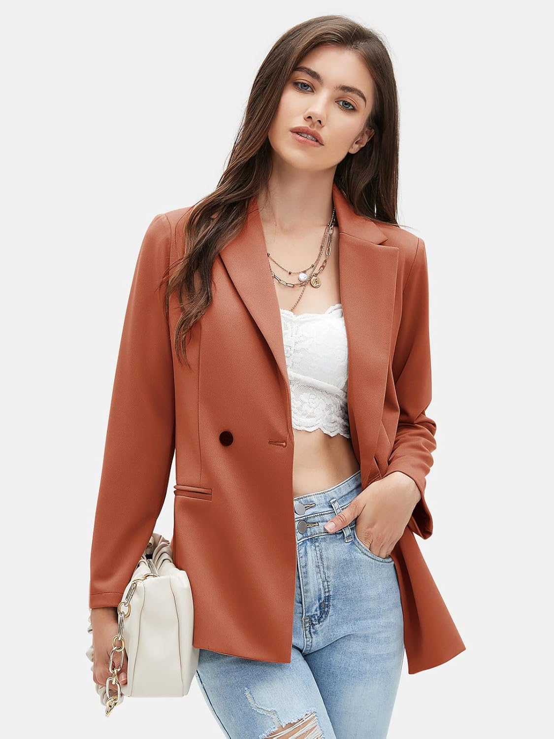 EXLURA Women's Business Casual Blazers Lightweight Long Sleeve Knit Lapel Loose Fit Work Office Suit Jackets with Pocket 2025 - Image 2