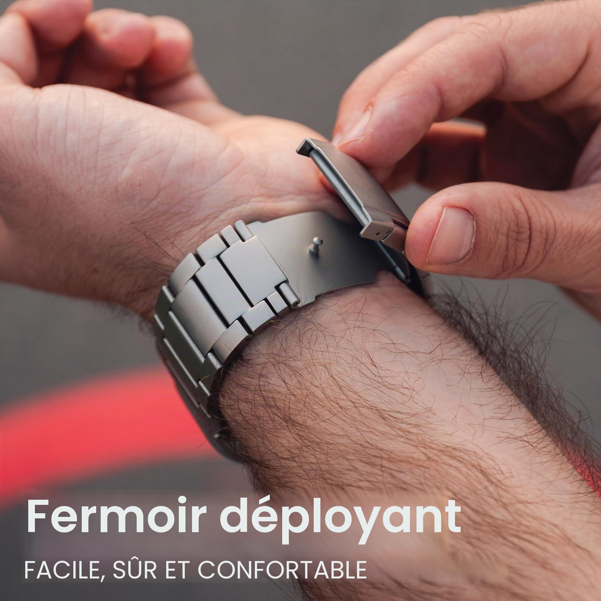 KORDIZ Bracelet de montre en titane T01 (Max) - Compatible avec Apple Watch Ultra 2 et Ultra (49 mm) - Bracelet de montre en titane réglable avec fermoir sécurisé - Bracelet de couleur
