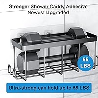Vista 3 de Lsnisni 14 Pack Shower Caddy Adhesive Replacement, Waterproof Shower Shelf Adhesive Strips, Strong Adhesive Flat Hooks for Bathroom Storage Shelves