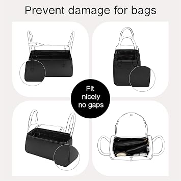 Fits for Lindy Bag Insert Organizer For Hermes(26,Black) | Premium Silk Material,Smooth Touch,Lightweight,zipper,protect from scratches & stains,multiple pockets,keychain,waterproof