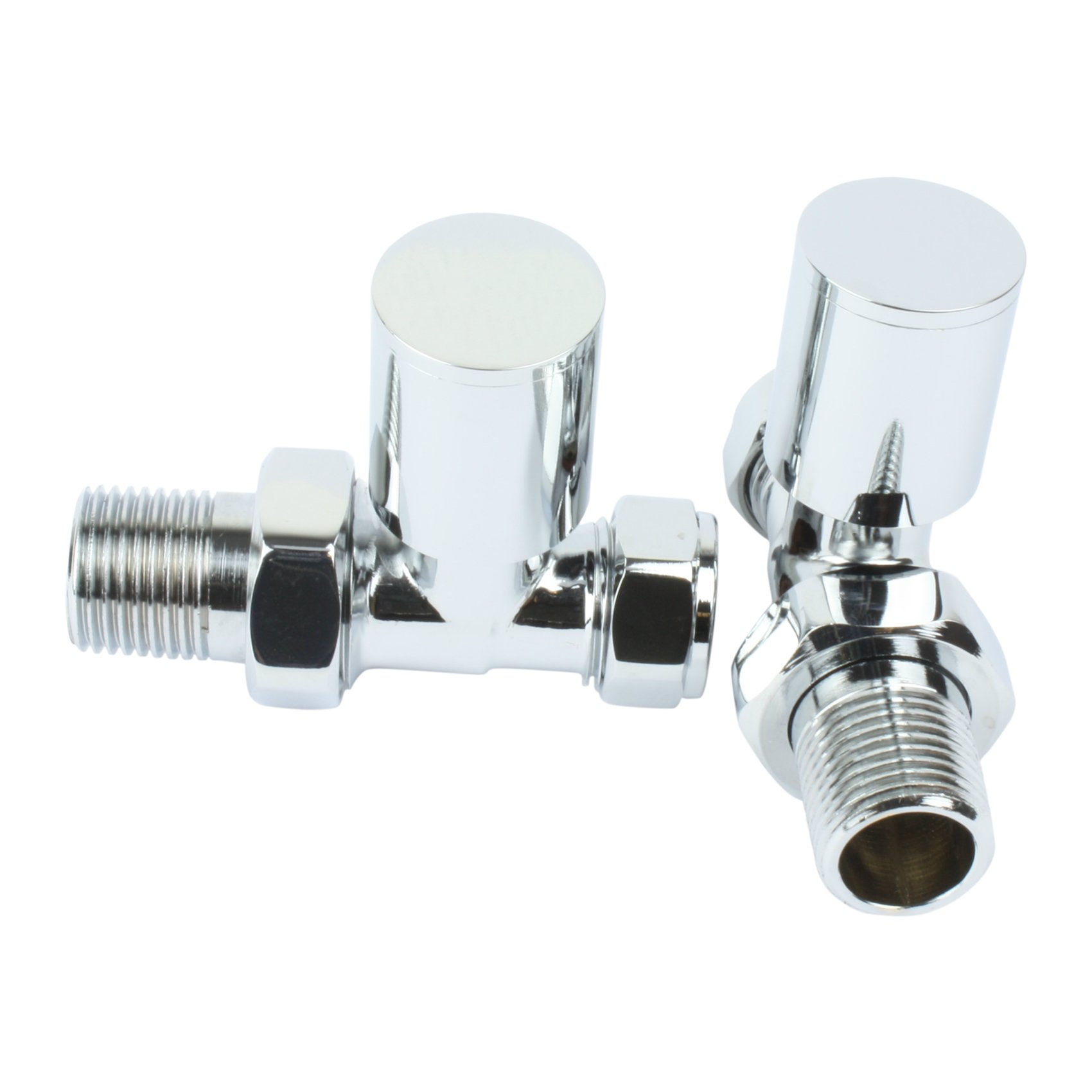 Companyblue Towel Rail Rad Radiator Valve With Lockshield (Minimalistic Chrome Straight Valve)