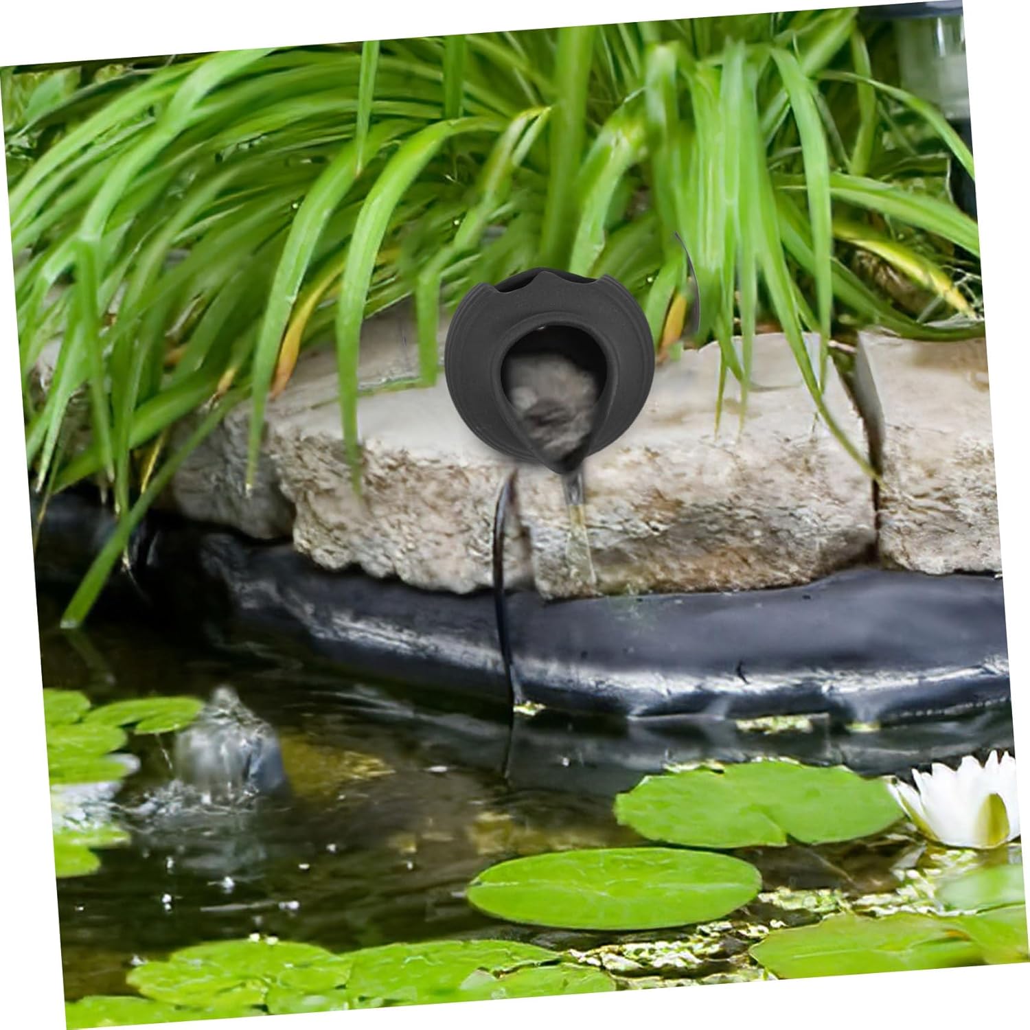 Levemolo Ceramic Fish Tank Water Circulation Fountain Decorative Water Jar for Outdoor Courtyard