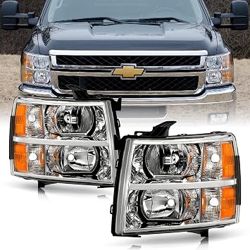 ACANII - For 2007-2013 Chevy Silverado1500 2500 3500 Crystal Headlights Headlamps Driver + Passenger Side