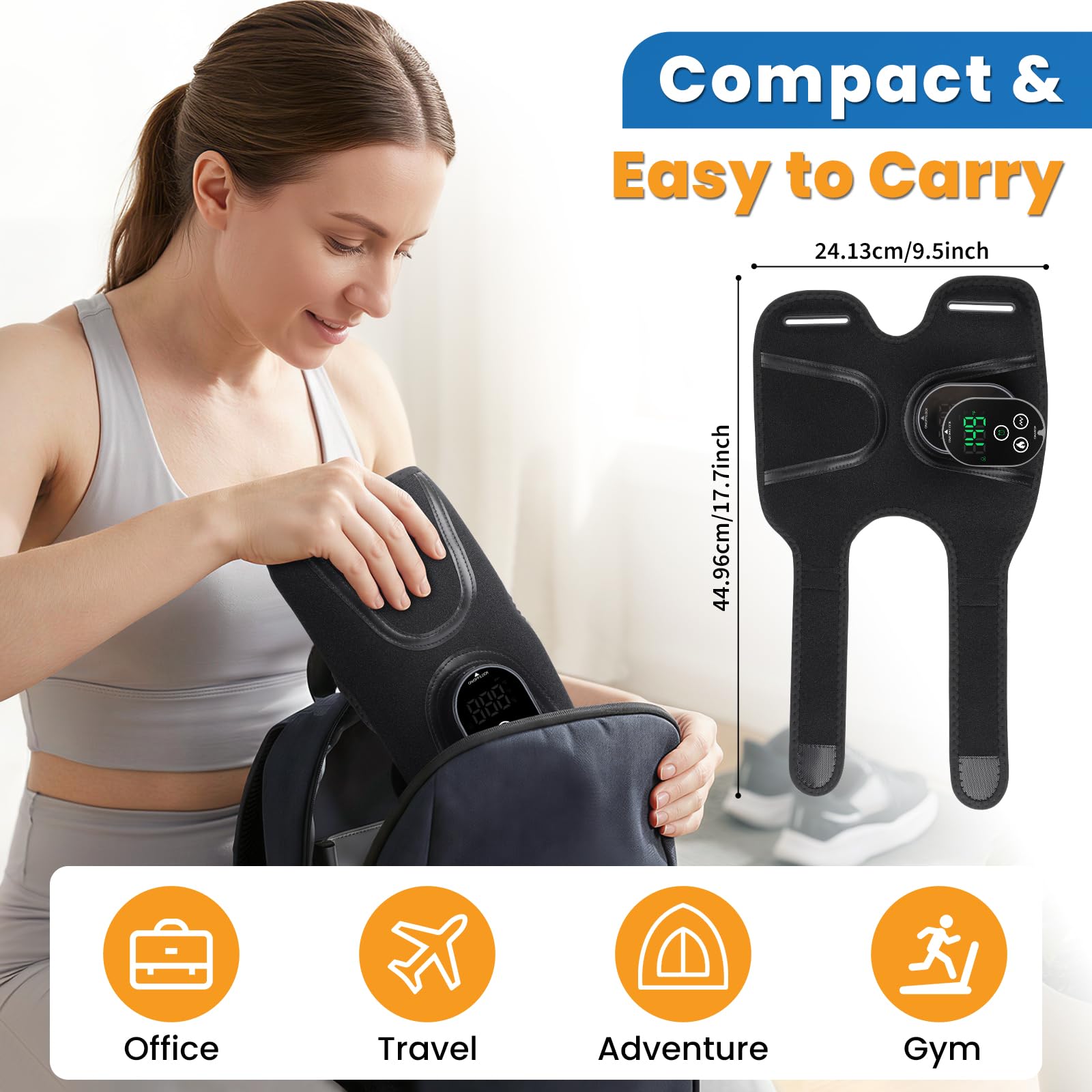 Coudière chauffante avec massage par vibration, 5 niveaux de chaleur et 3 modes de vibration, coussin chauffant électrique pour coude de tennis et de golfeur, tendinite, arthrite, soulagement des
