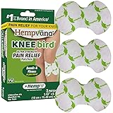 FDA-Listed Doctor Designed Hempvna KneeBird Knee Relief Patch AS SEEN ON TV, CoolNumb Hemp Triple Action Technology up to 8 Hours of Relief, Ergonomic Knee Design