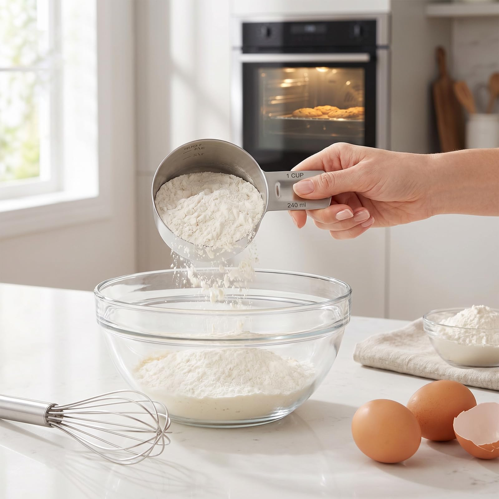Set di 8 misurini in acciaio inox, 240 ml, utensili da cucina resistenti