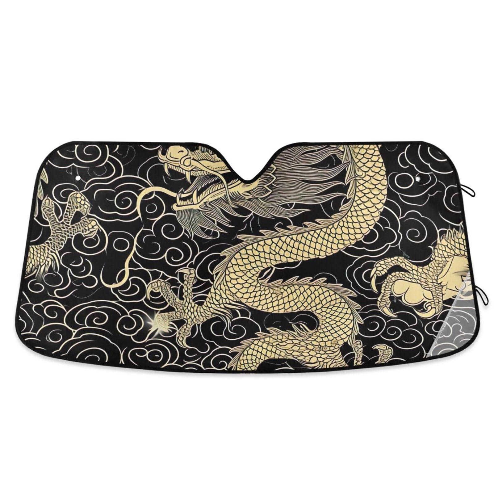 QilmyDragon Car Windshield Sunshade Foldable UV Sun Visor Protector Automotive Sun Shade, 53 x 23.5 Inch