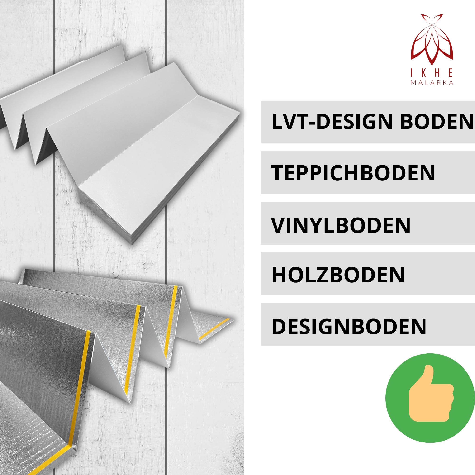 40 m², suelo de vinilo LVT, 1,5 mm, aislamiento acústico, aislamiento térmico, aislamiento acústico ≤ 400 kPa (10 m² x 4)