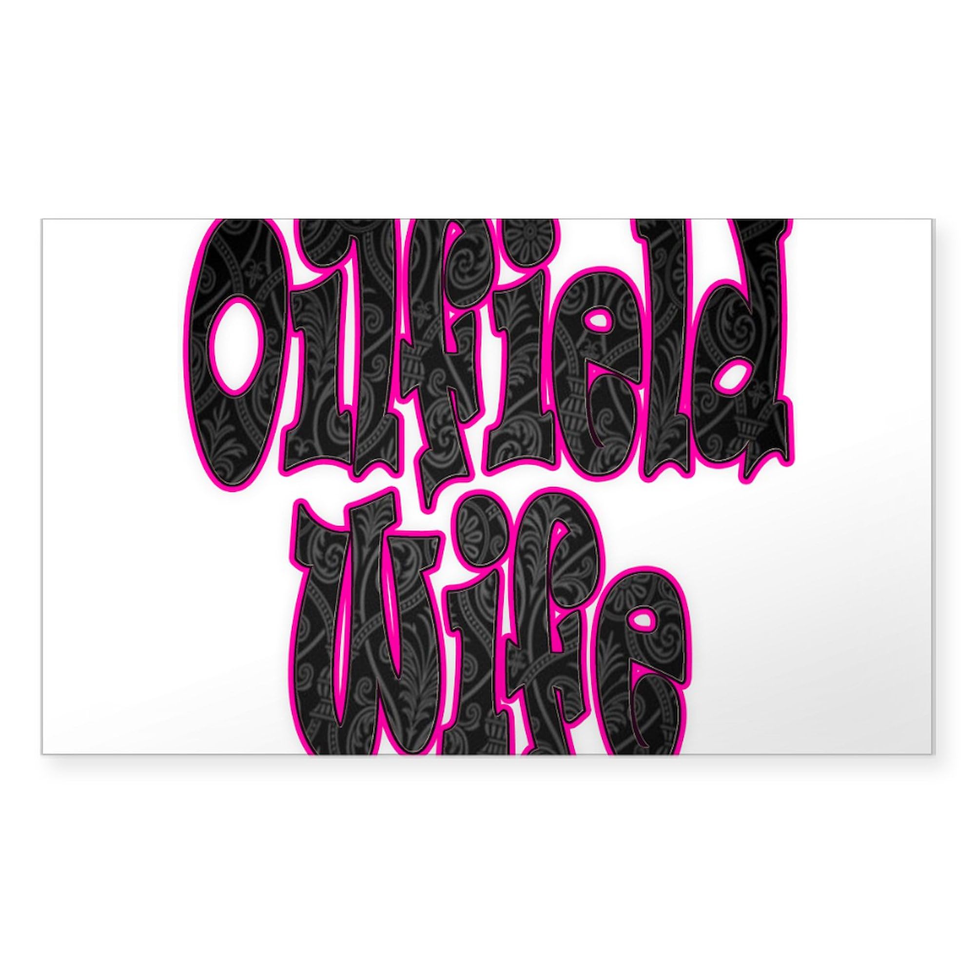 CafePress Pink Oilfield Wife Damask Sticker Rectangle Bumper Sticker Car Decal