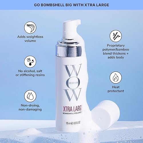 Miniatura 5 de COLOR WOW Paquete de soplado de larga duración soplos que duran días Ve a lo grande con el voluminizador XTRA LARGE y no encrespado con el spray