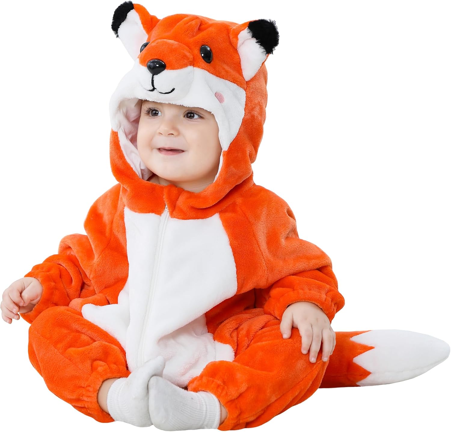 TONWHAR Toddlers Animal Costume Unisex Baby’s Warm Halloween Outfits Kids Dress Up Jumpsuits Rompers