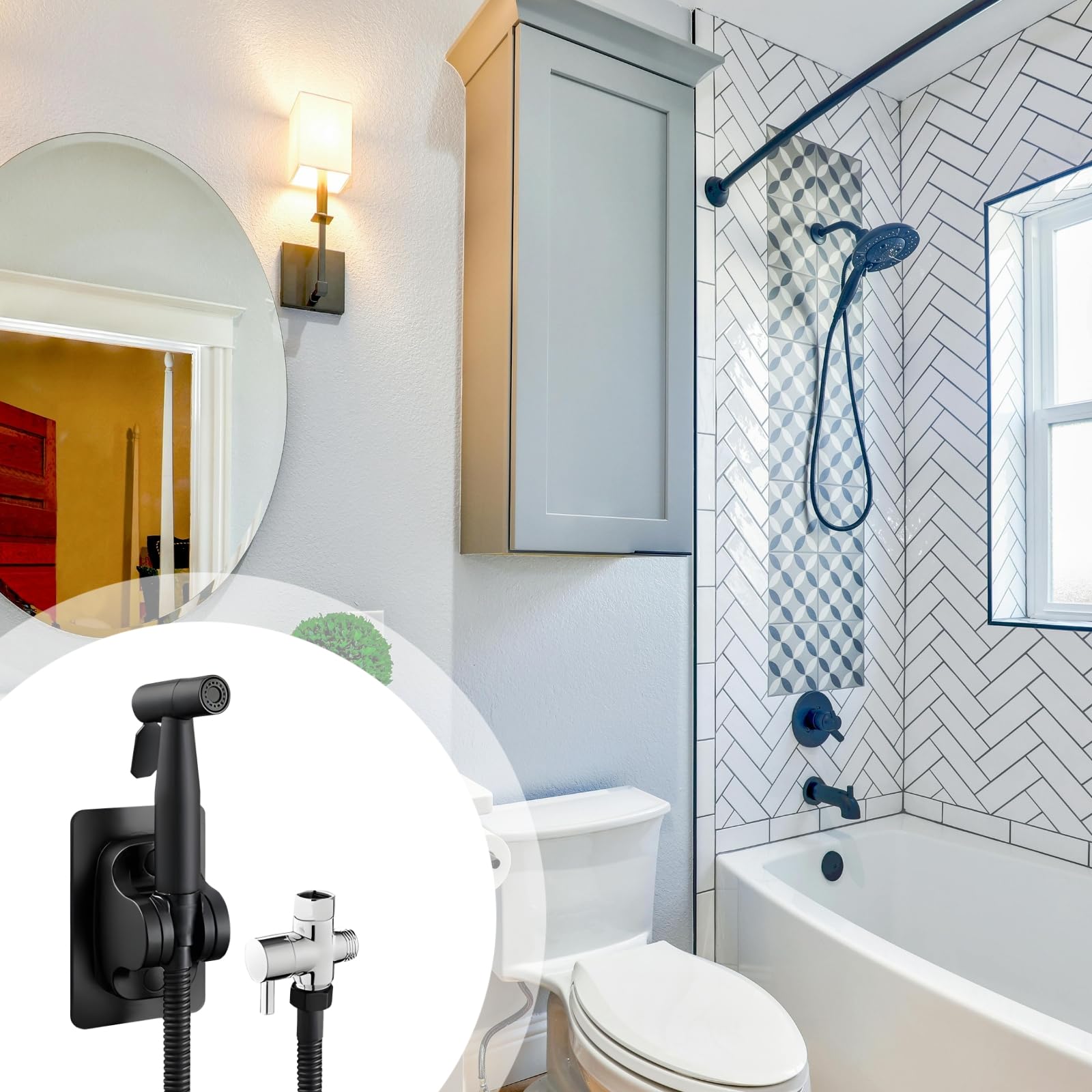 Toilettensprayer aus 304 Edelstahl, druckverstärktes Bidet-Sprayer-Set, einfache Montage ohne Bohren, mit 1,5 m Schlauch, ideal für die Reinigung der Toilette und den täglichen Einsatz