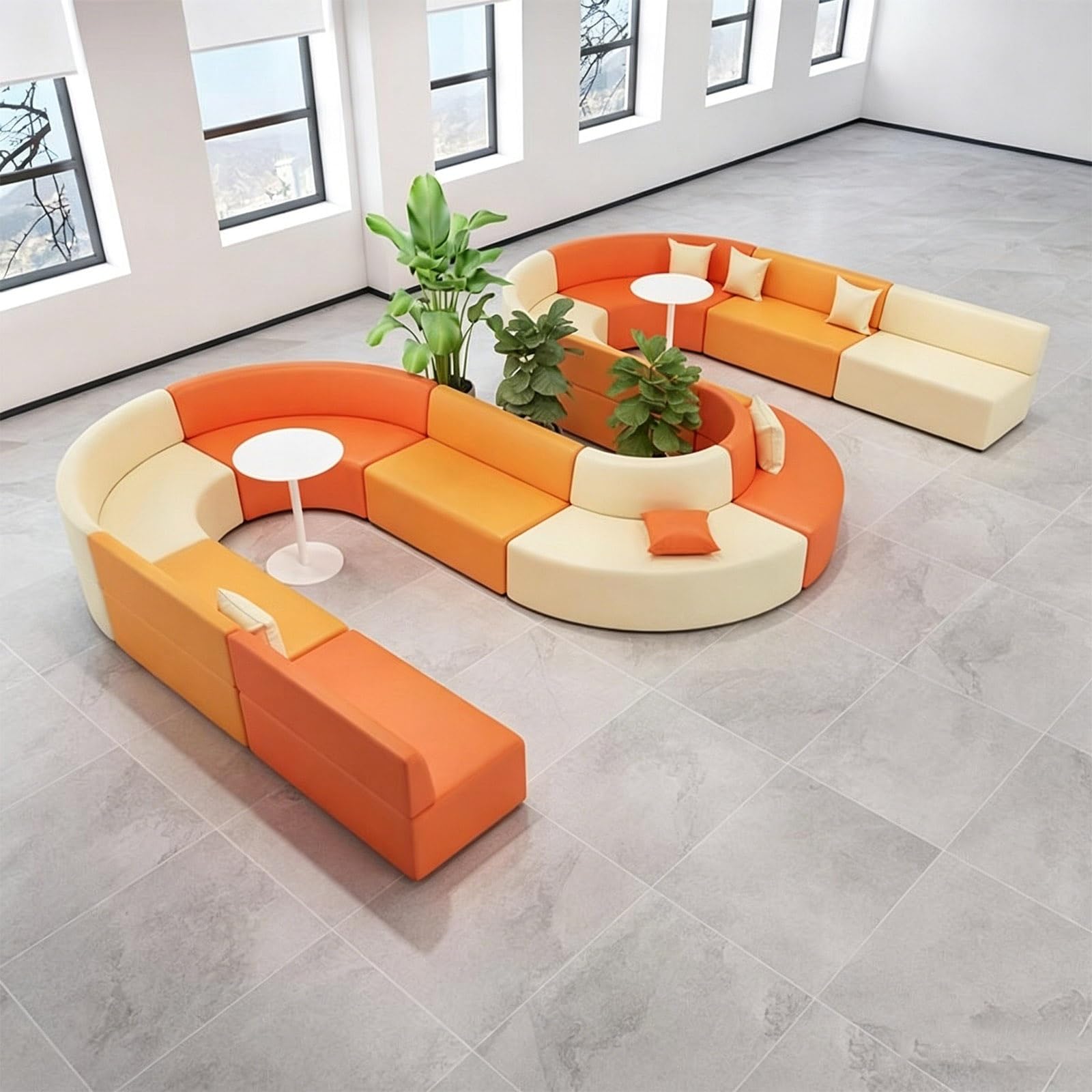 GTHTUHFD Modular Creative Sofa Sets,Upholstered Flexible Modular Sofa,Scratch-Resistant Waterproof Leather,For Living Room,Reception Area,OfficeColorful-5840 * 3600mm