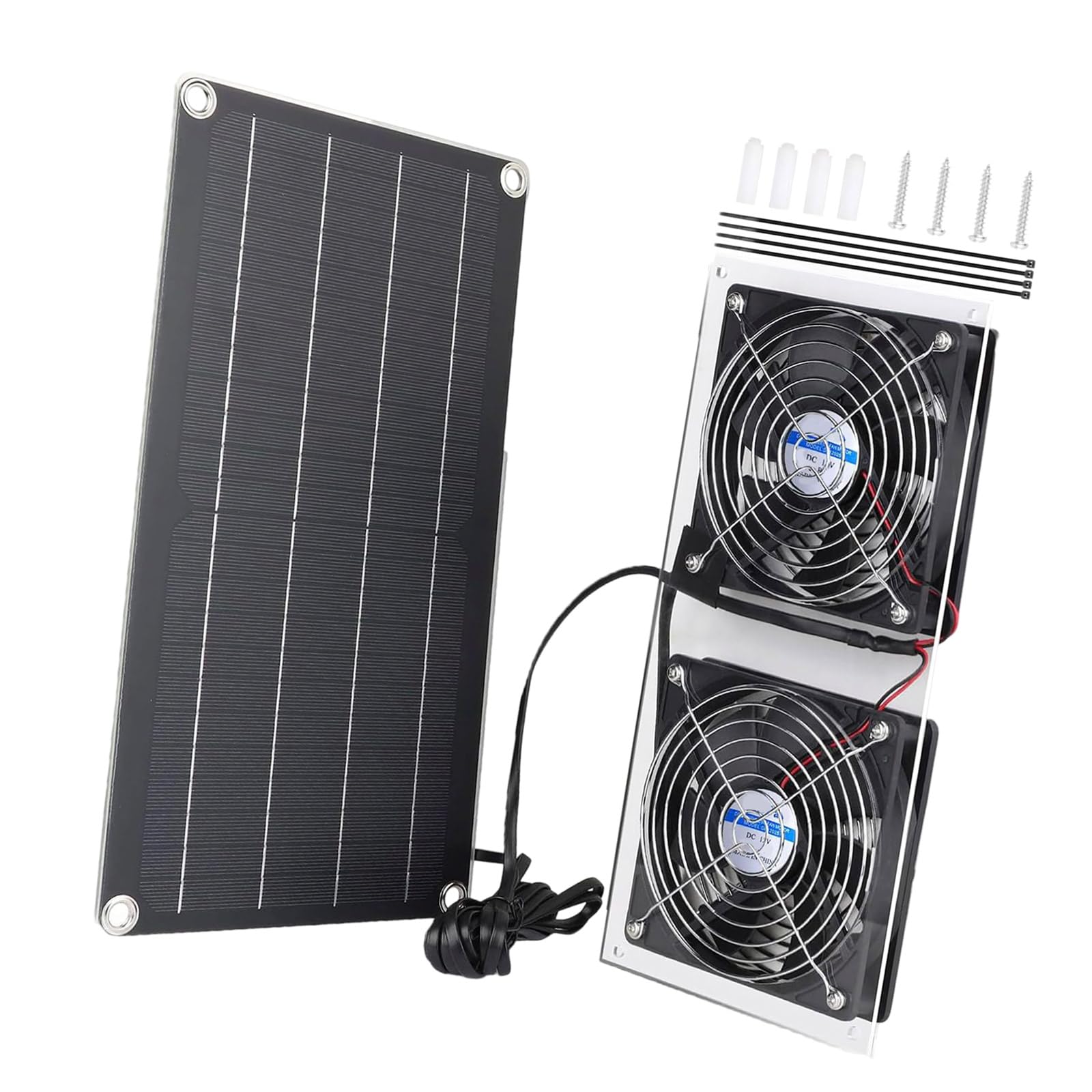 10W Solar Power Fan Solars Exhaust Fan Ventilation Shed for Greenhouses, Chicken Coops, Shed, Dog House Waterproof Solar Power Exhaust