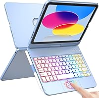 Vista 16 de Funda con teclado táctil para iPad A16 de 11ª generación 2025/10ª generación de 10.9 pulgadas 2022, giratoria de 360° para iPad de 11ª