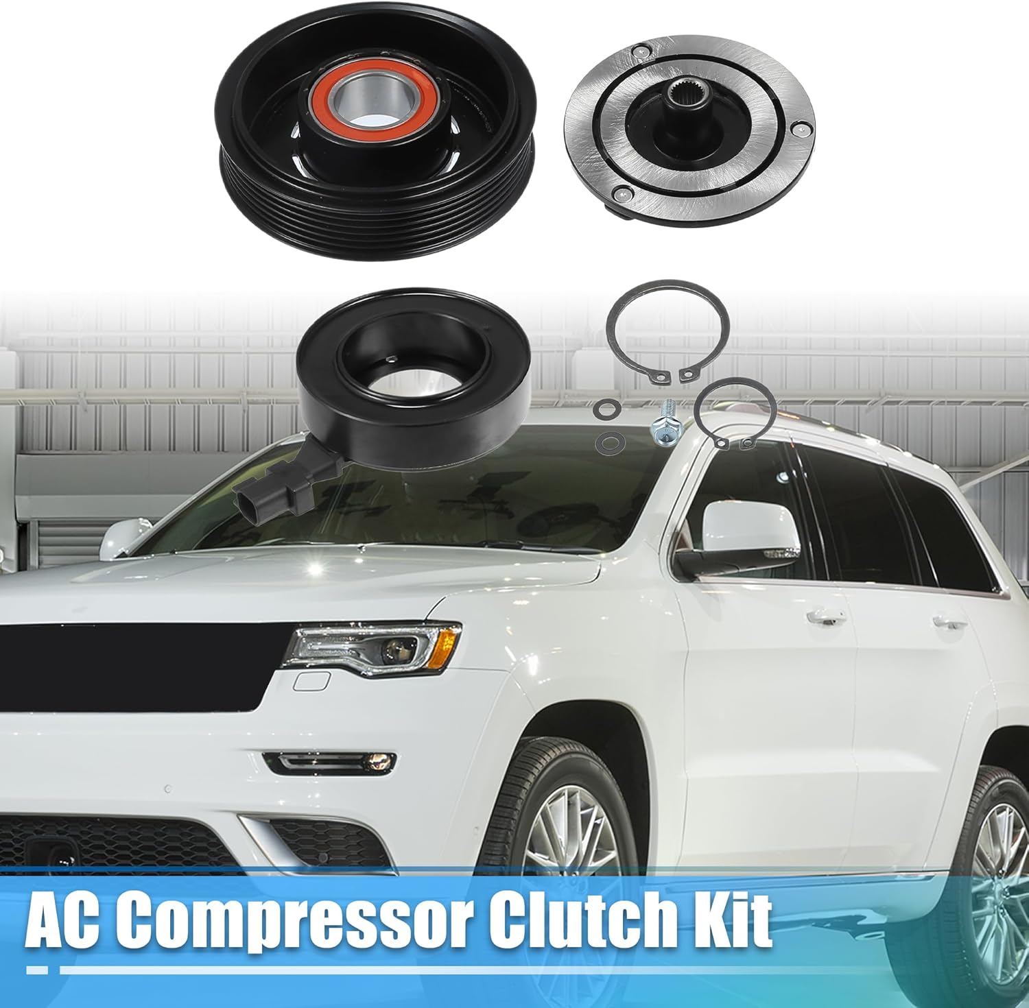 X AUTOHAUX 1 Set AC Compressor Clutch Replacement for Jeep Grand Cherokee 3.6L 2011-2016 Black