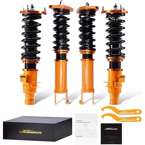 maXpeedingrods Coilovers for Infiniti M35x M45x 2006-2010 AWD, for Infiniti G35x 2003-2008 AWD, for Infiniti G37x 2008-2013 AWD. Height Adjustable Full Coilovers Suspension Kit, Lowering Kit Gold