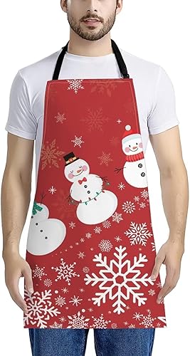 Miniatura 2 de Dreaweet Delantal de cocina unisex con cuello ajustable de Navidad