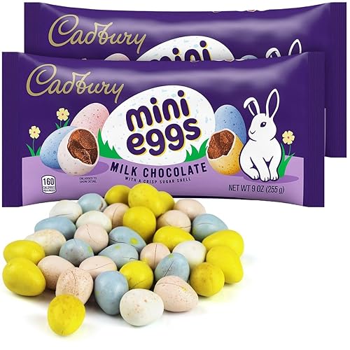 Cadbury - Mini huevos de Pascua de chocolate con leche, chocolate Cadbury, huevos de Pascua, dulces de colores arcoíris para platos de dulces de