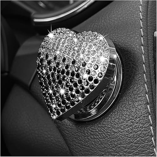 Sylvil Bling - Cubierta brillante para botón de arranque del motor de automóvil, calcomanía de botón de encendido con diamantes de imitación