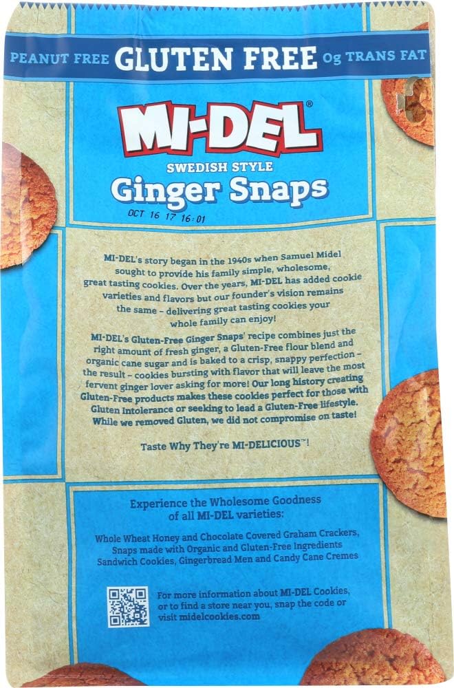 Midel Ginger Snaps Gluten Free ( 12x8 OZ)