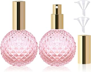 Pink Vintage Perfume Bottle - Refillable Glass Perfume Atomizer, Fine Mist Spray Bottle for Travel, Home, Bathroom, Leak-Proof Elegant Portable Perfume Bottle