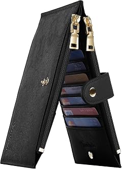 Travelambo RFID Wallet Women Large Size Bifold Multi Card Wallet Case with Zipper Pocke Credit Card Holder for