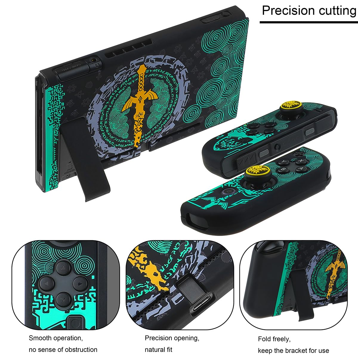 ITONGGUYUKI Dockable Protective Case Compatible with Switch, Hard Shell Case cover for Switch and Joy-Con Controllers Shock-Absorption and Anti-Scratch Design Protective (Zelda tears of The Kingdom) - Image 5