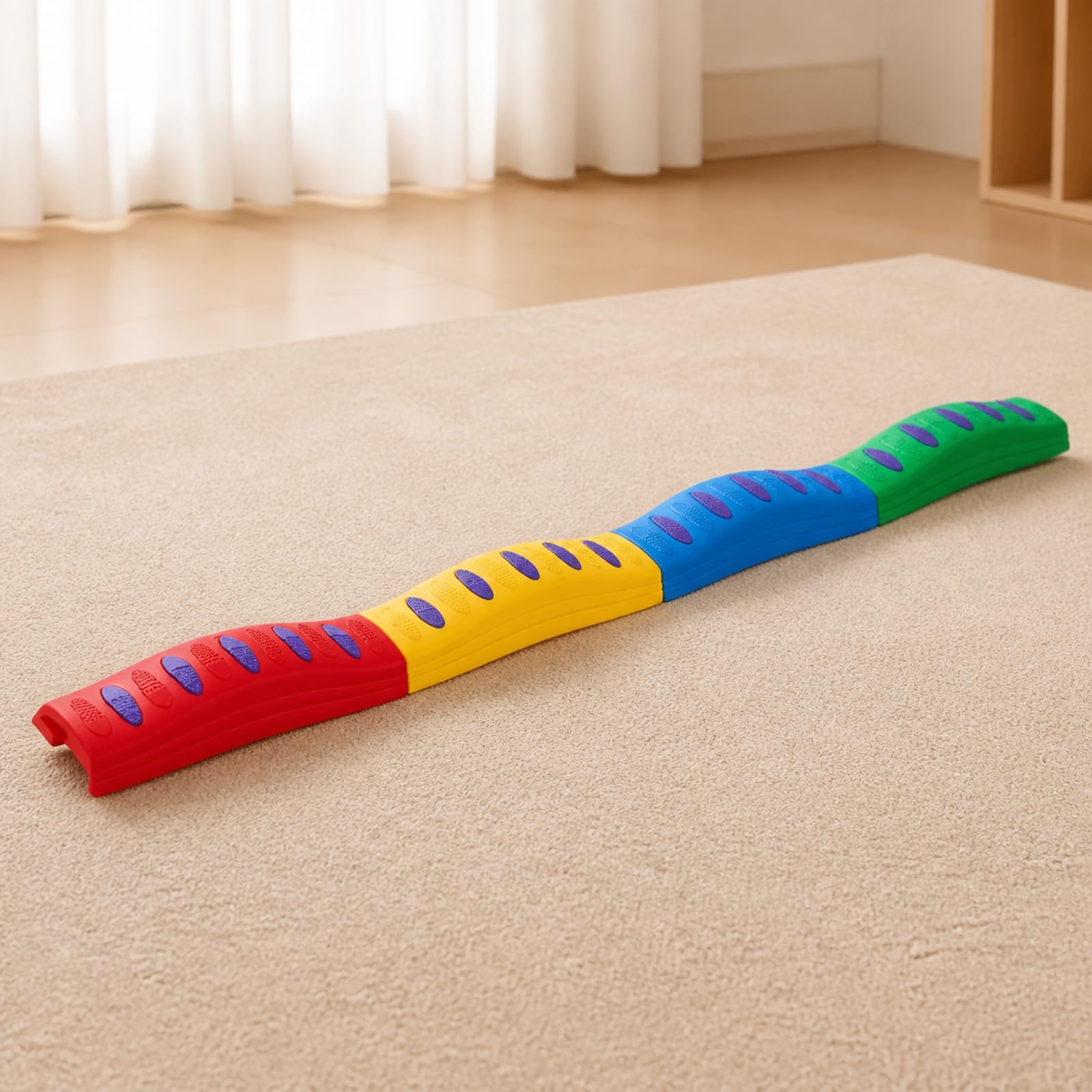 Pedana di Equilibrio Antiscivolo Balance Board Testurizzato Giocattolo per Scuola Dell'infanzia, Multicolore, Standard