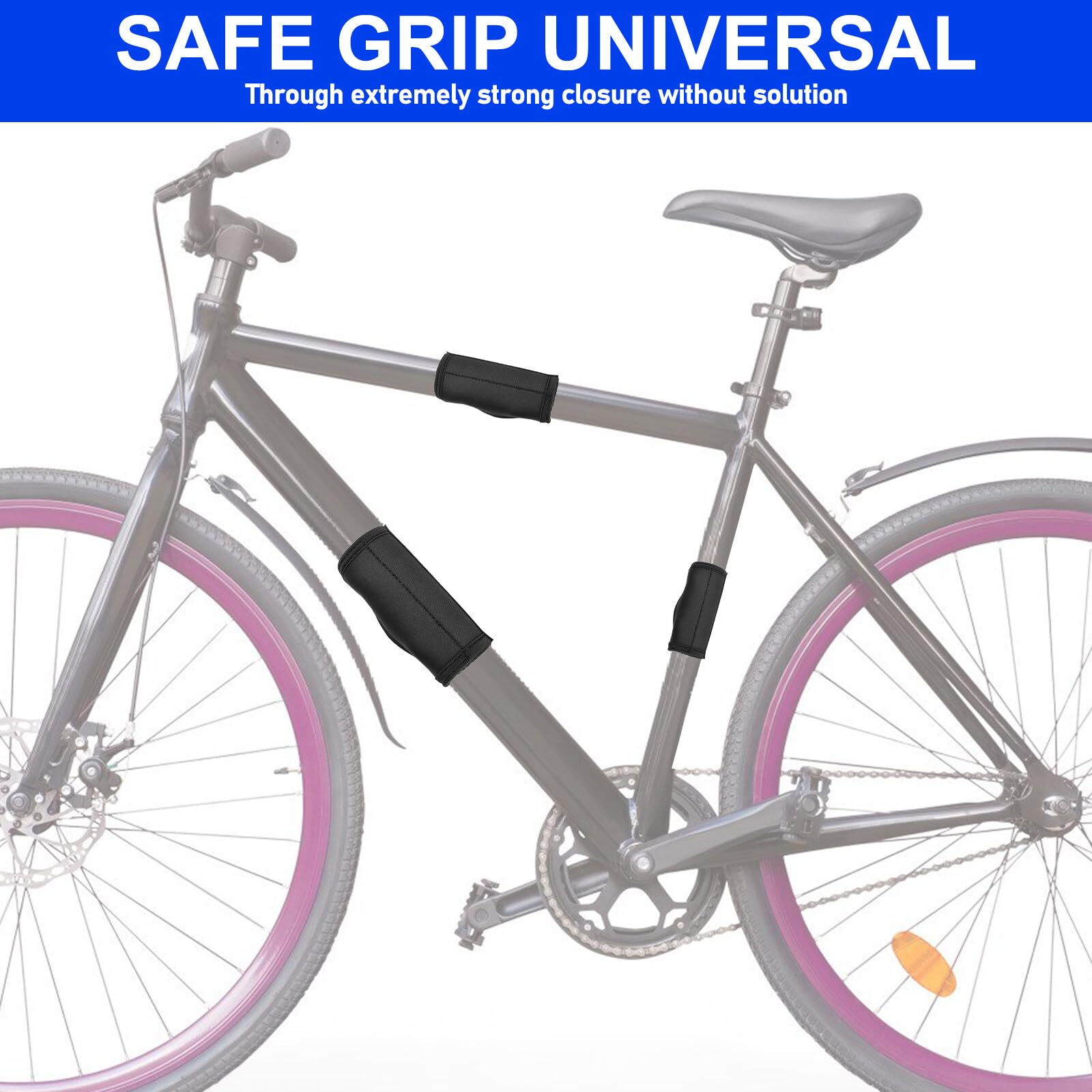 Aicharynic Set di 4 protezioni per telaio per bicicletta, in neoprene e carbonio, adatte per telai in carbonio, per biciclette, MTB, bicicletta per bambini e biciclette elettriche